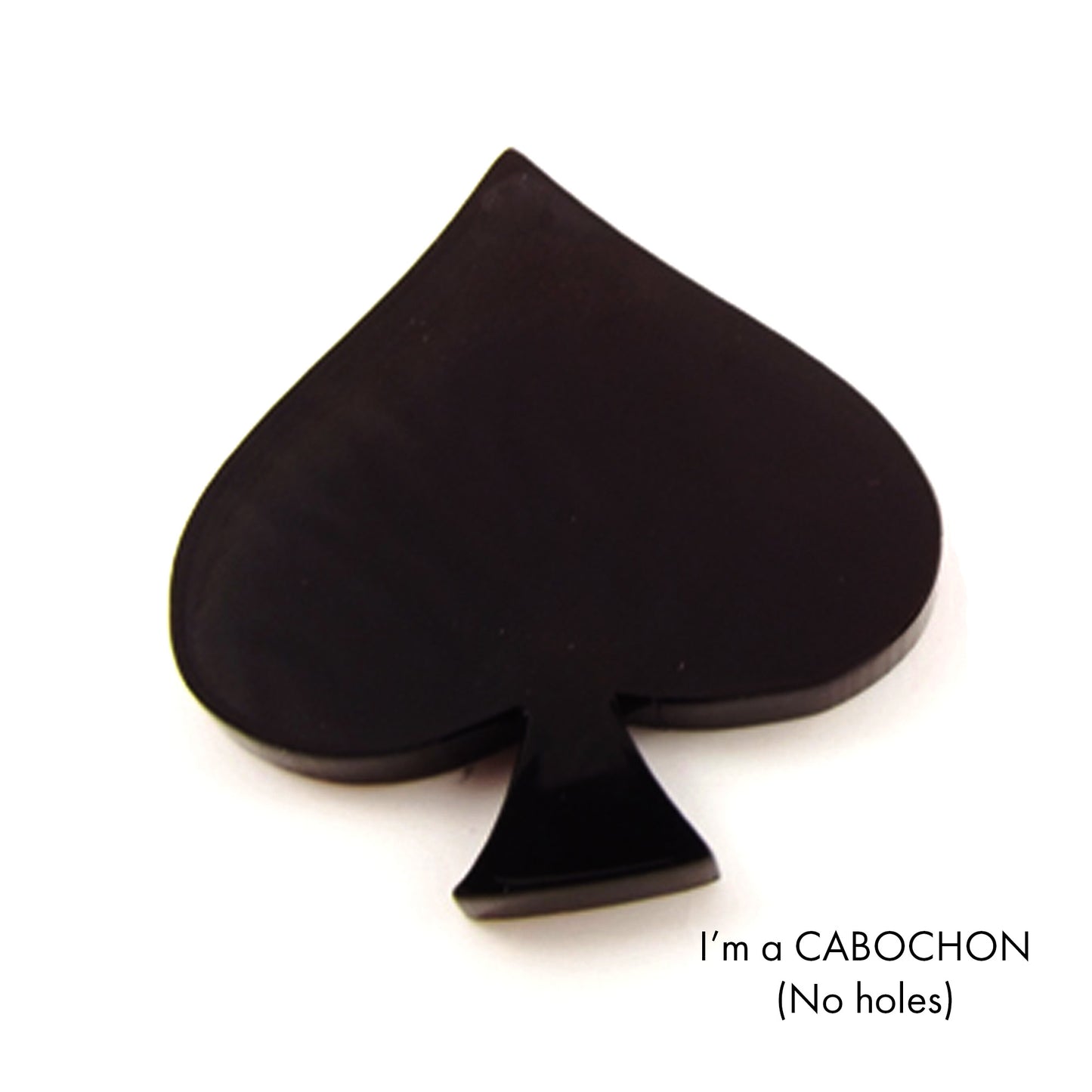 Cabochon Spade (card suit) laser cut