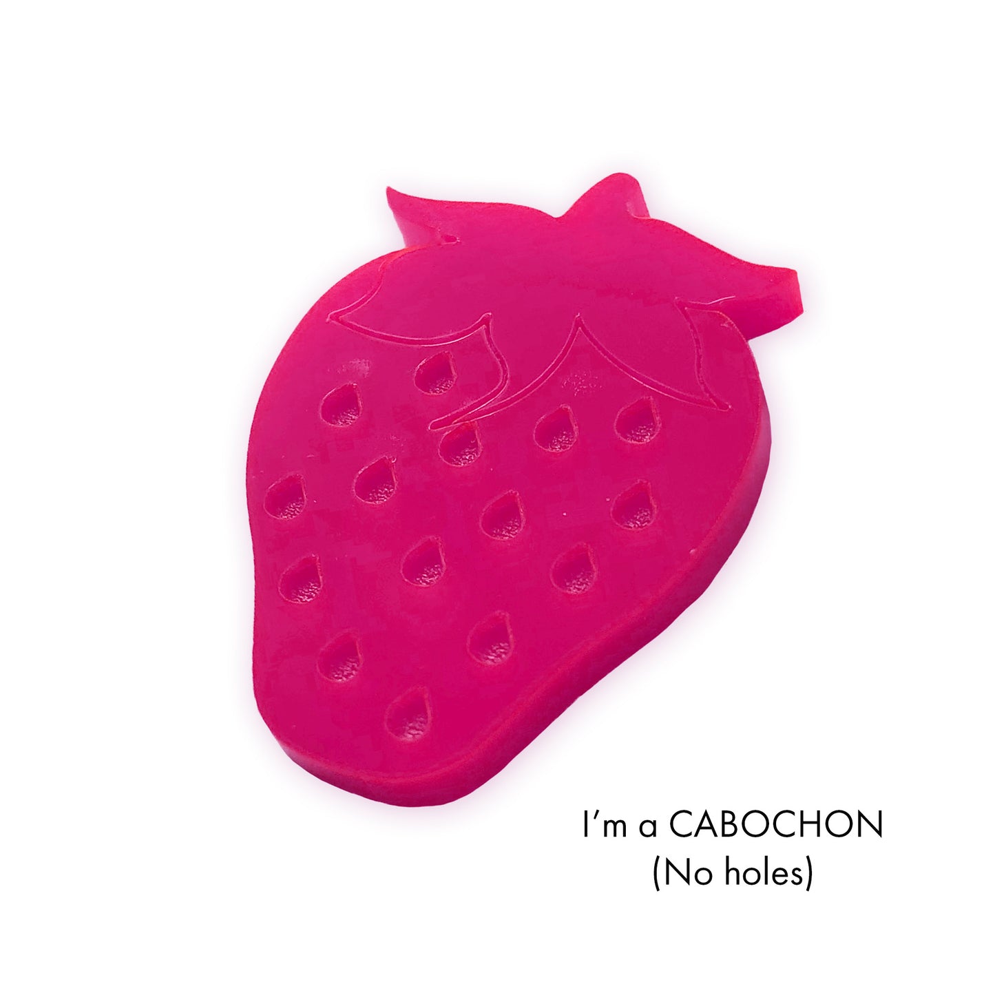 Cabochon strawberry laser cut engraved