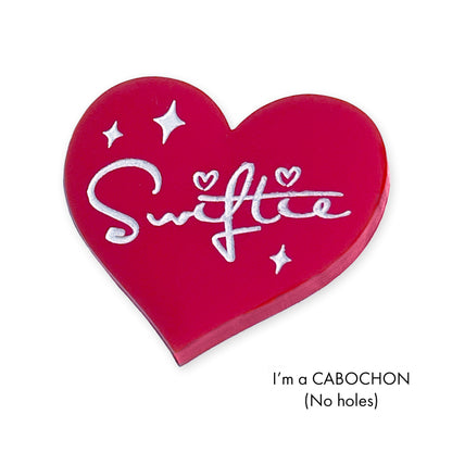 Cabochon 'SWIFTIE' Taylor Swift engraved heart laser cut