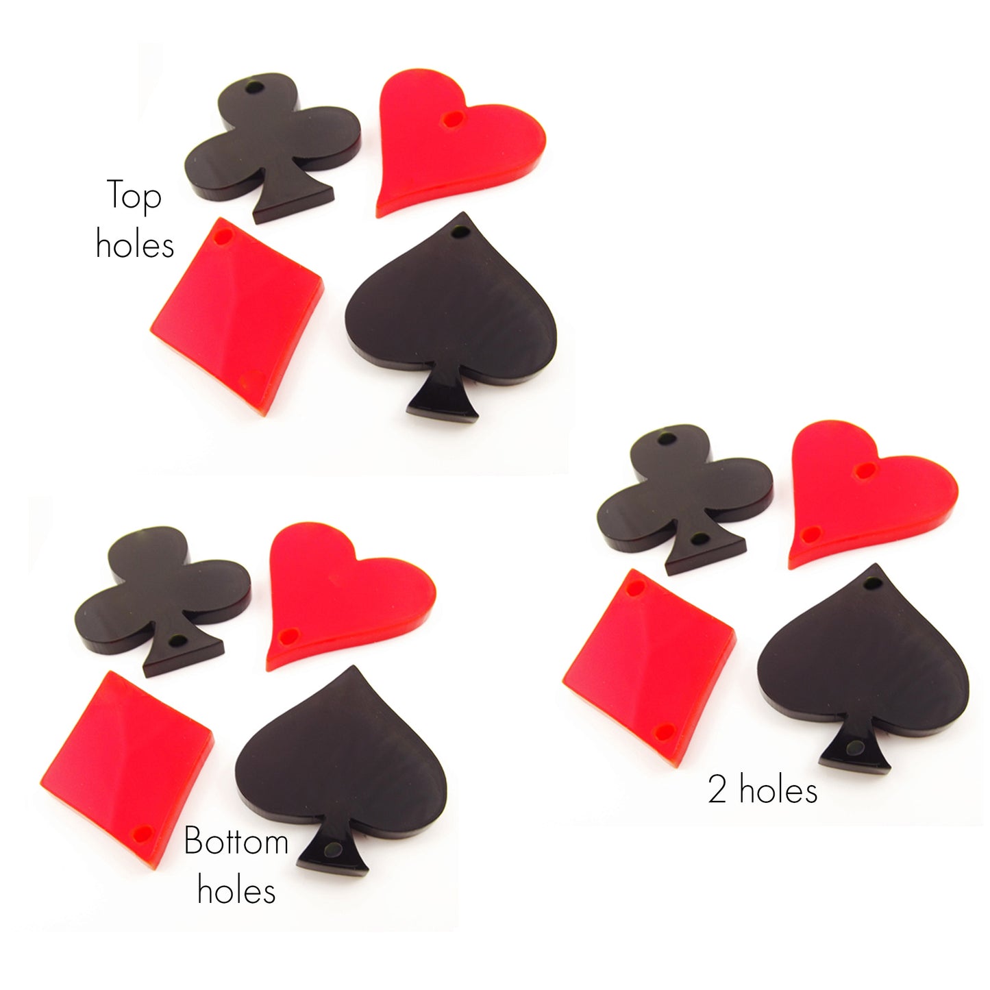 8 Card suit link shapes, 2cm