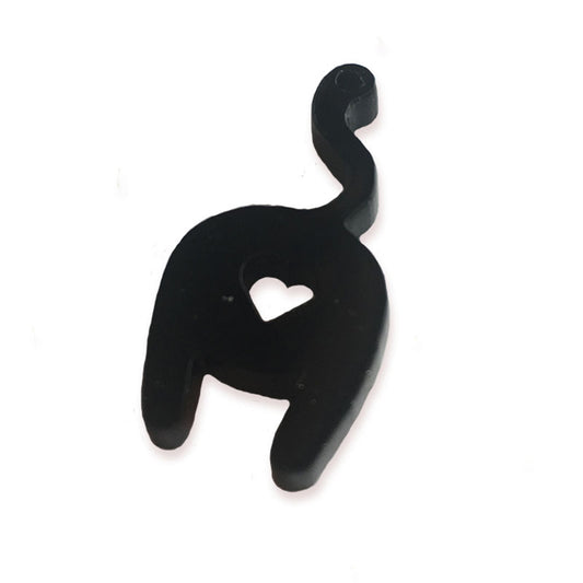 Heart cat bum laser cut charm