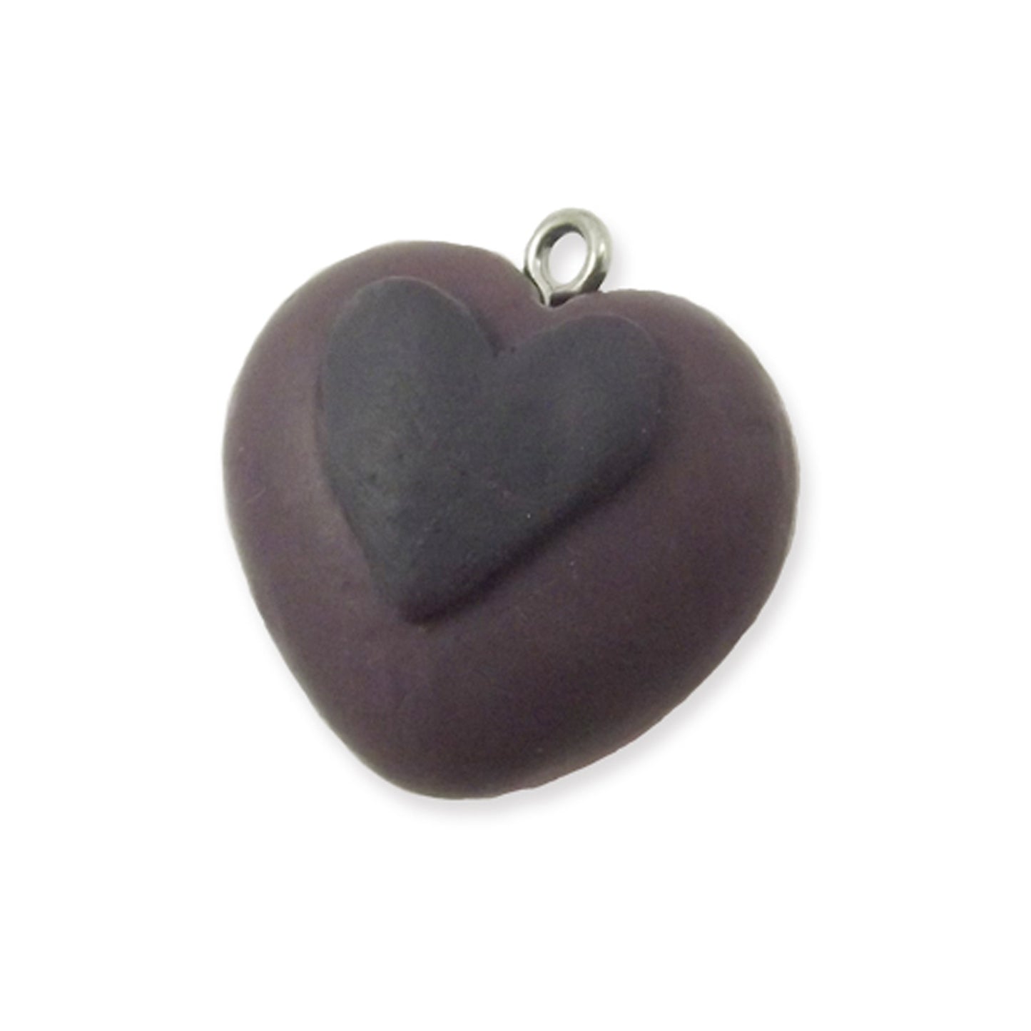 4 Heart chocolate hand made polymer clay charms