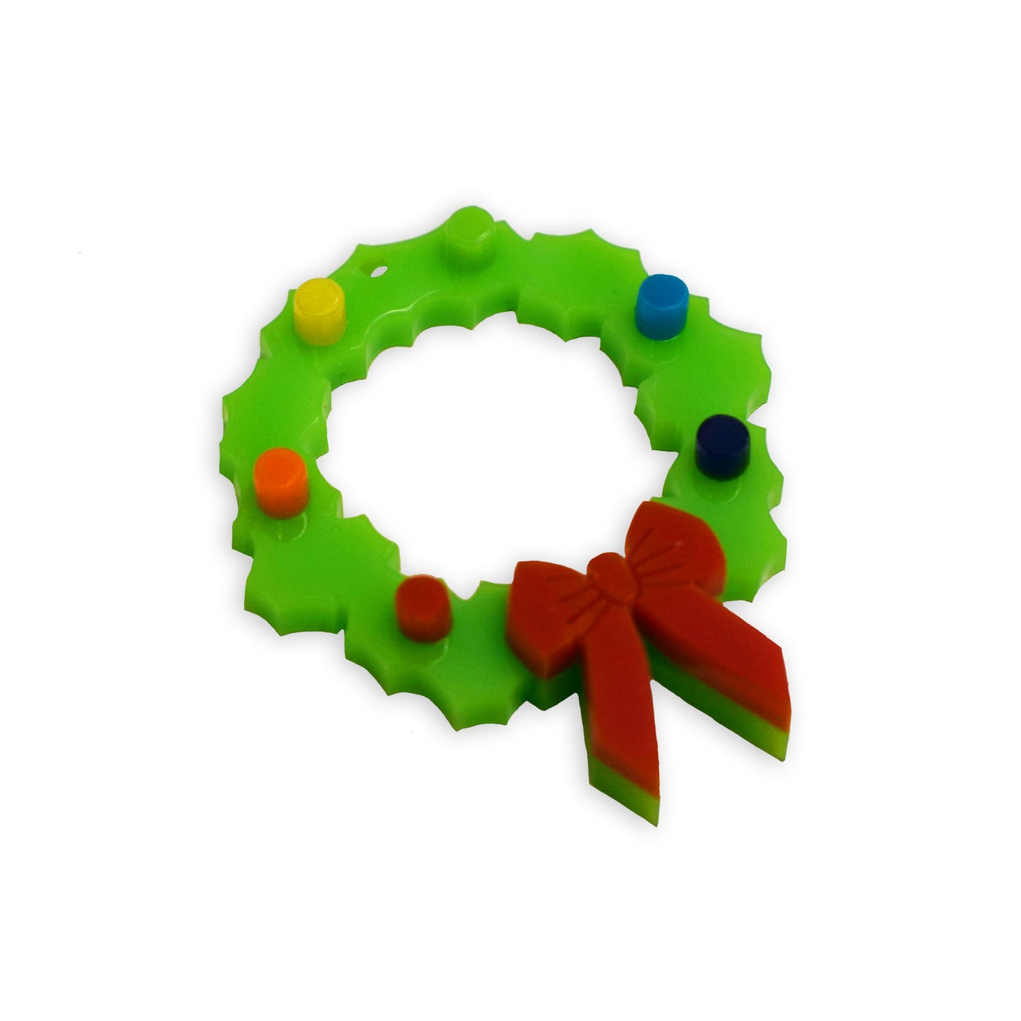 Christmas wreath and bow laser cut charm