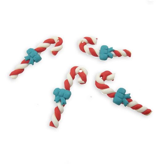 8 candy cane polymer clay charms