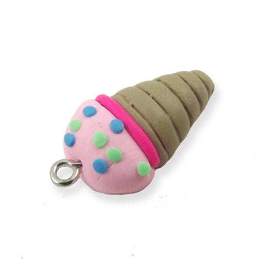 4 bubblegum pink icecream lolly hand made clay charms