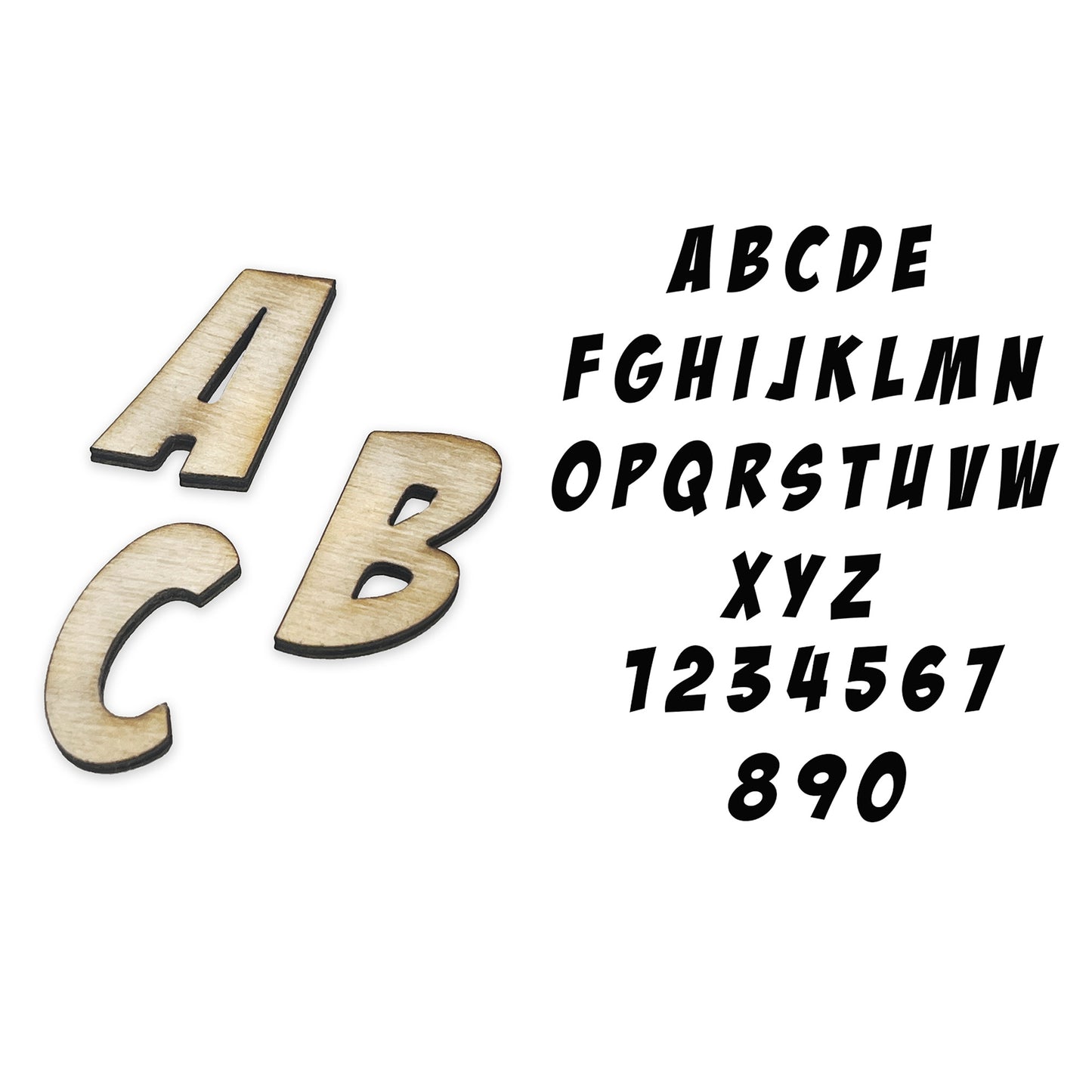 Comic book font letter wood blank, Any letter & size