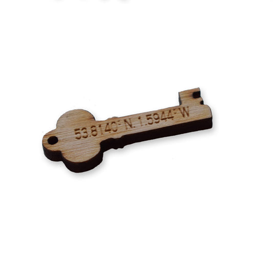 Key CUSTOM coordinates laser cut charm