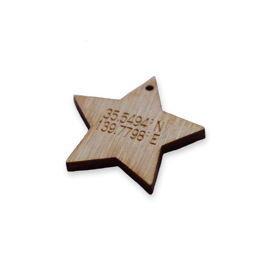 Star CUSTOM coordinates laser cut charm