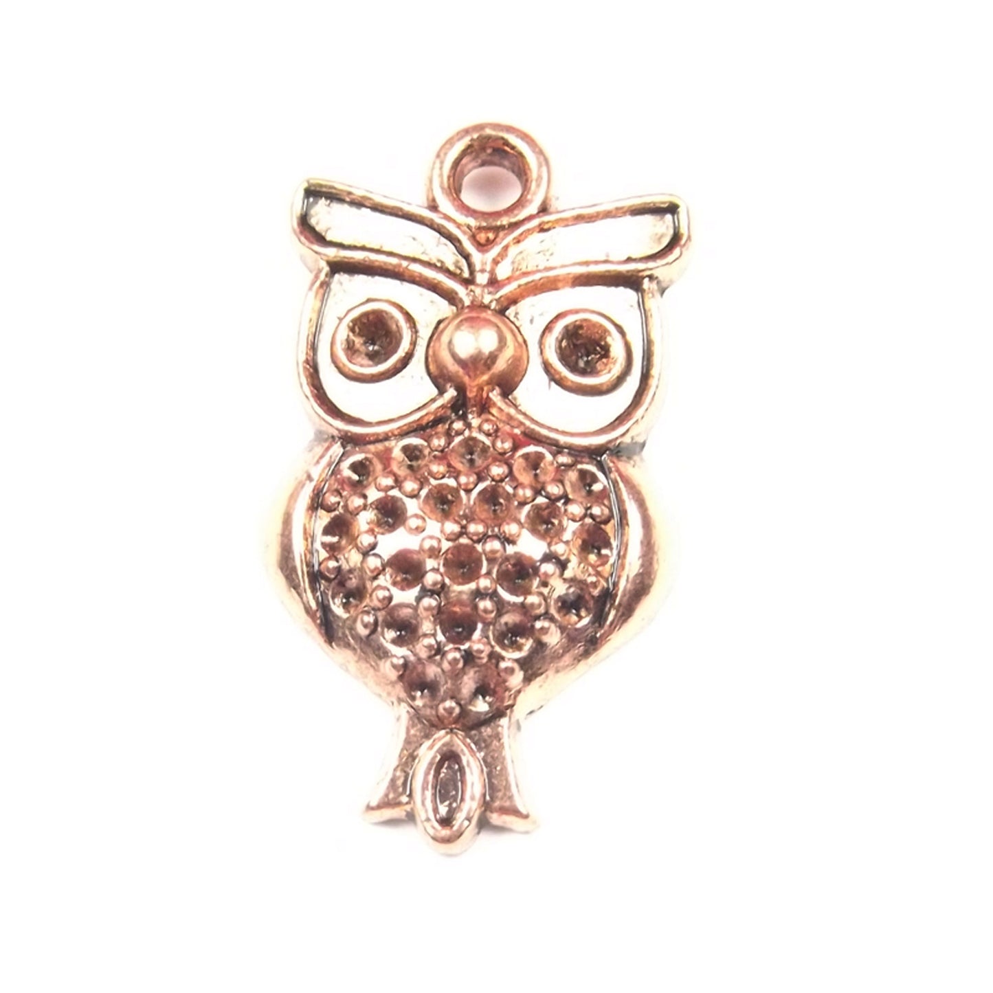 2 x Owl antique copper charm 3