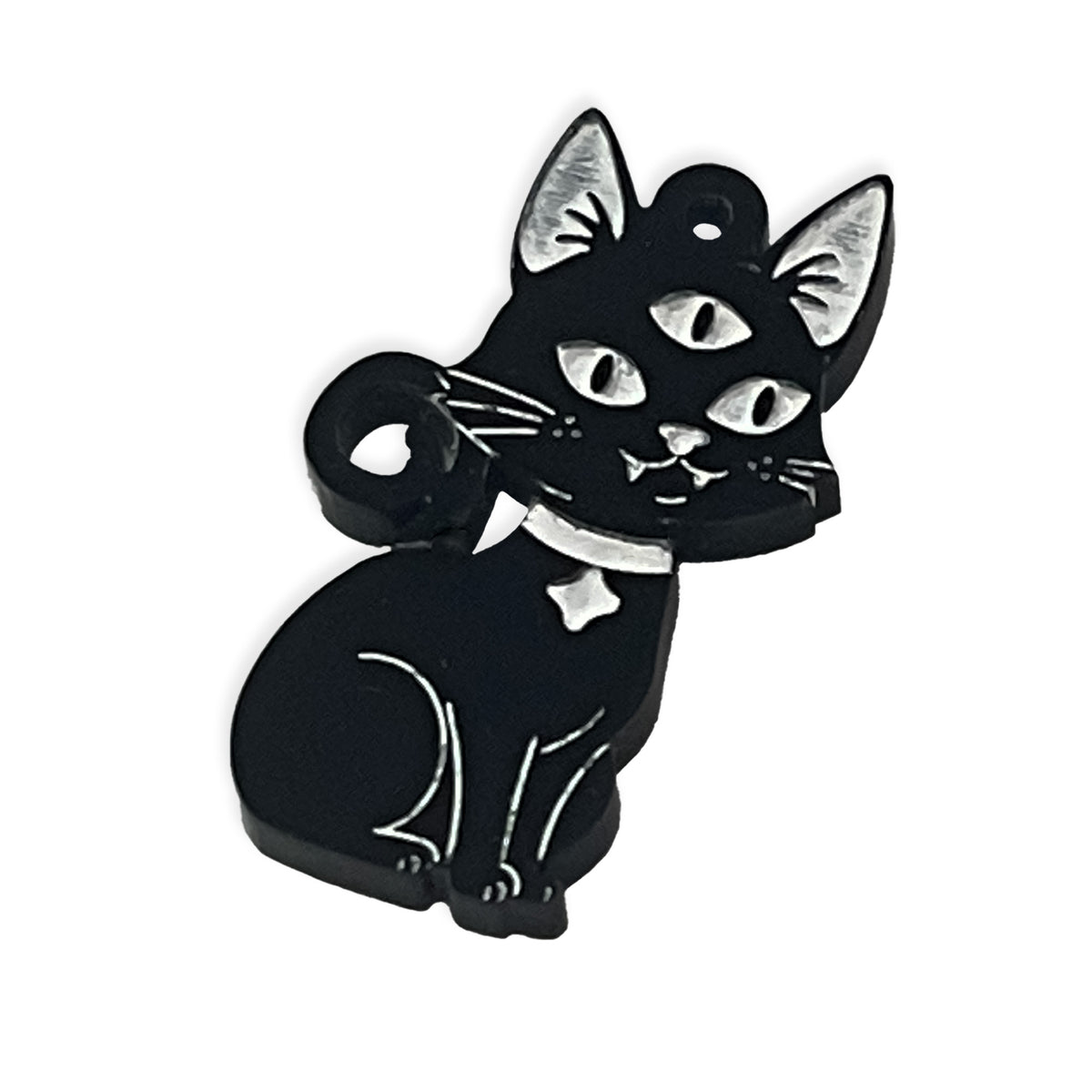 Cosmic Kitty laser cut colour engraved charm