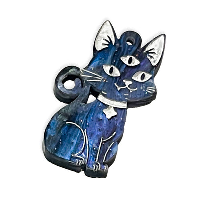 Cosmic Kitty laser cut colour engraved charm