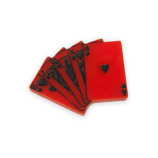 Playing cards cracker toy, egraved laser cut charm