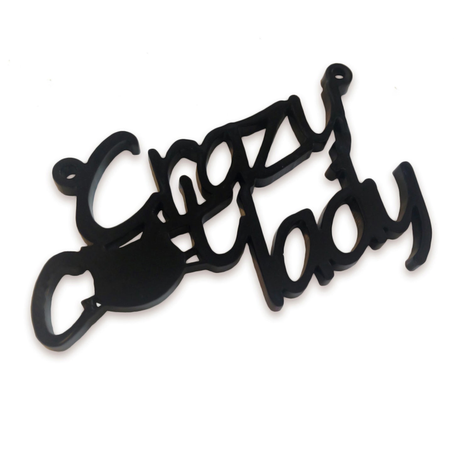 Crazy cat lady laser cut word charm