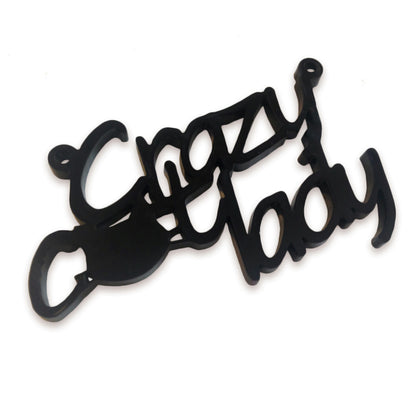 Crazy cat lady laser cut word charm