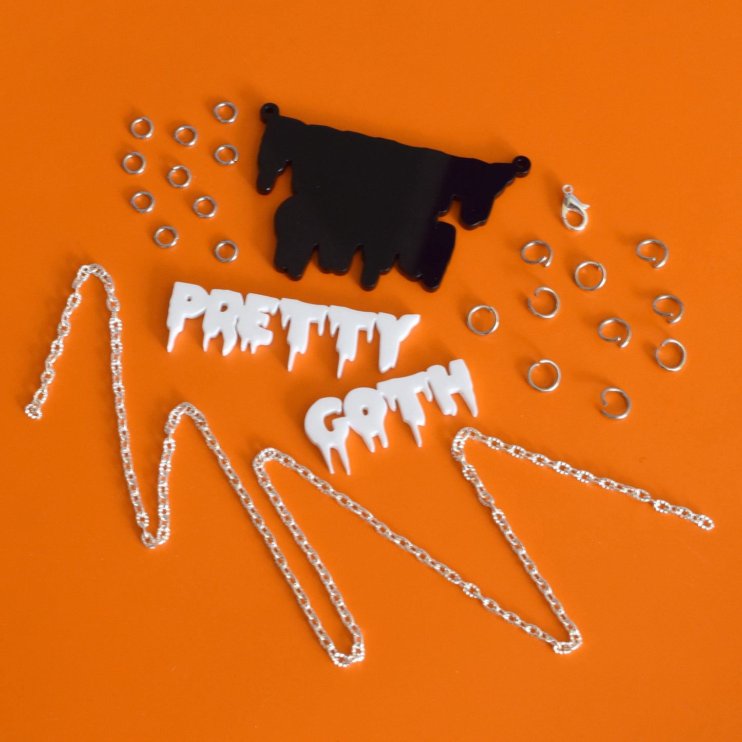 Creepy font word necklace kit