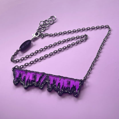 Creepy font word necklace, kit or Assembled