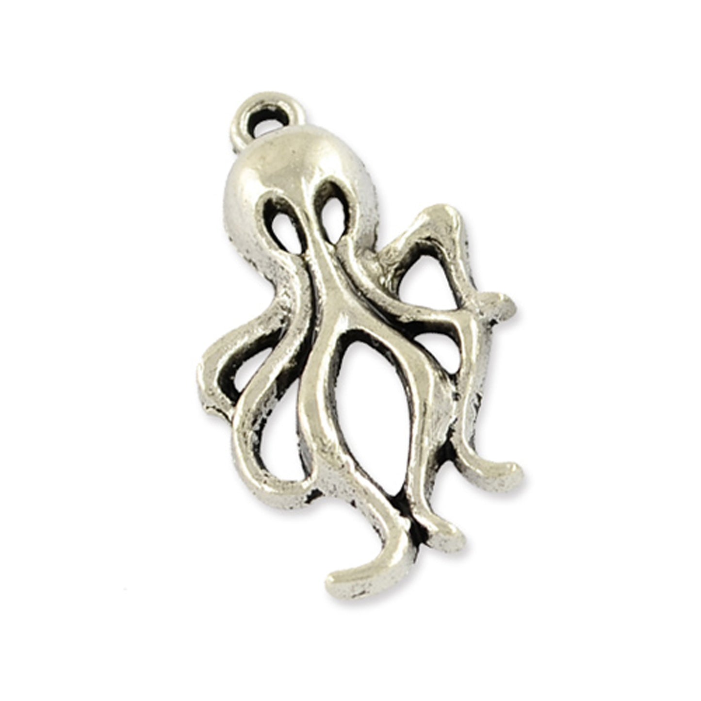 4 Octopus Cthulhu antique silver charms