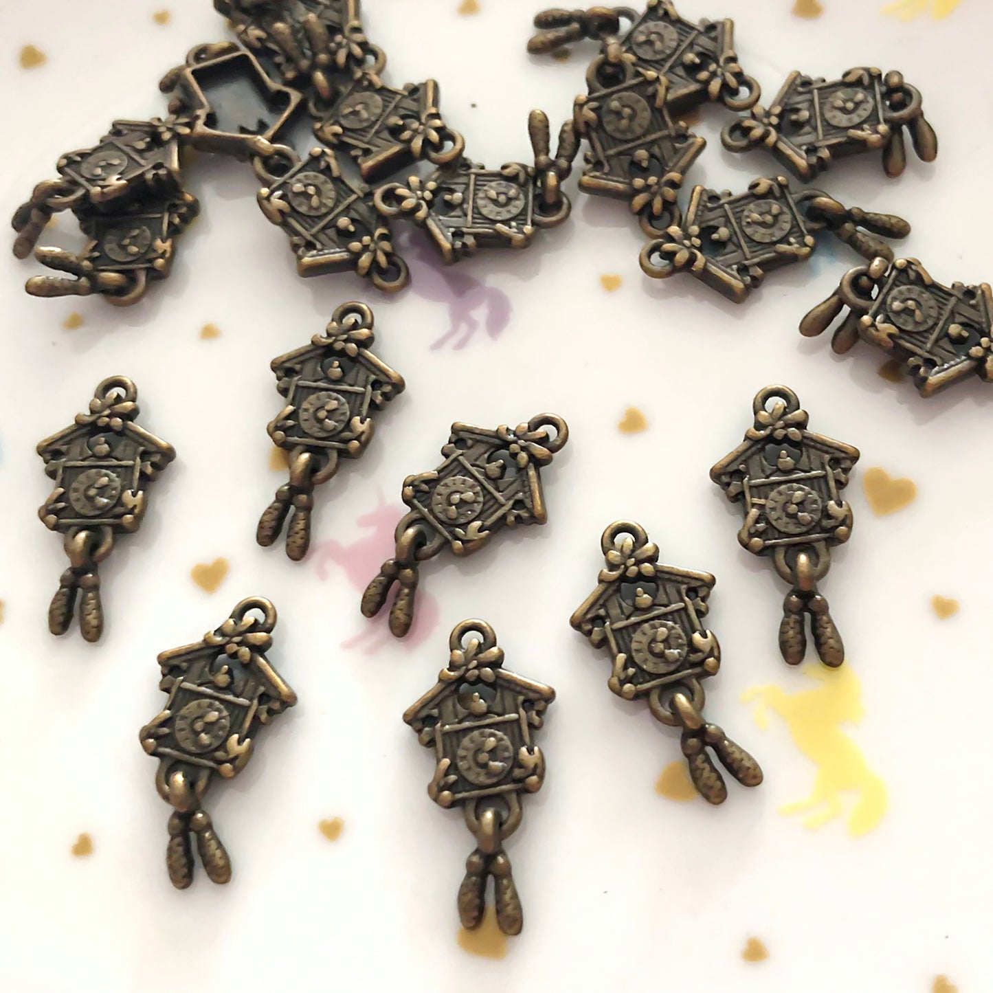 8 cuckoo clock antique bronze charms