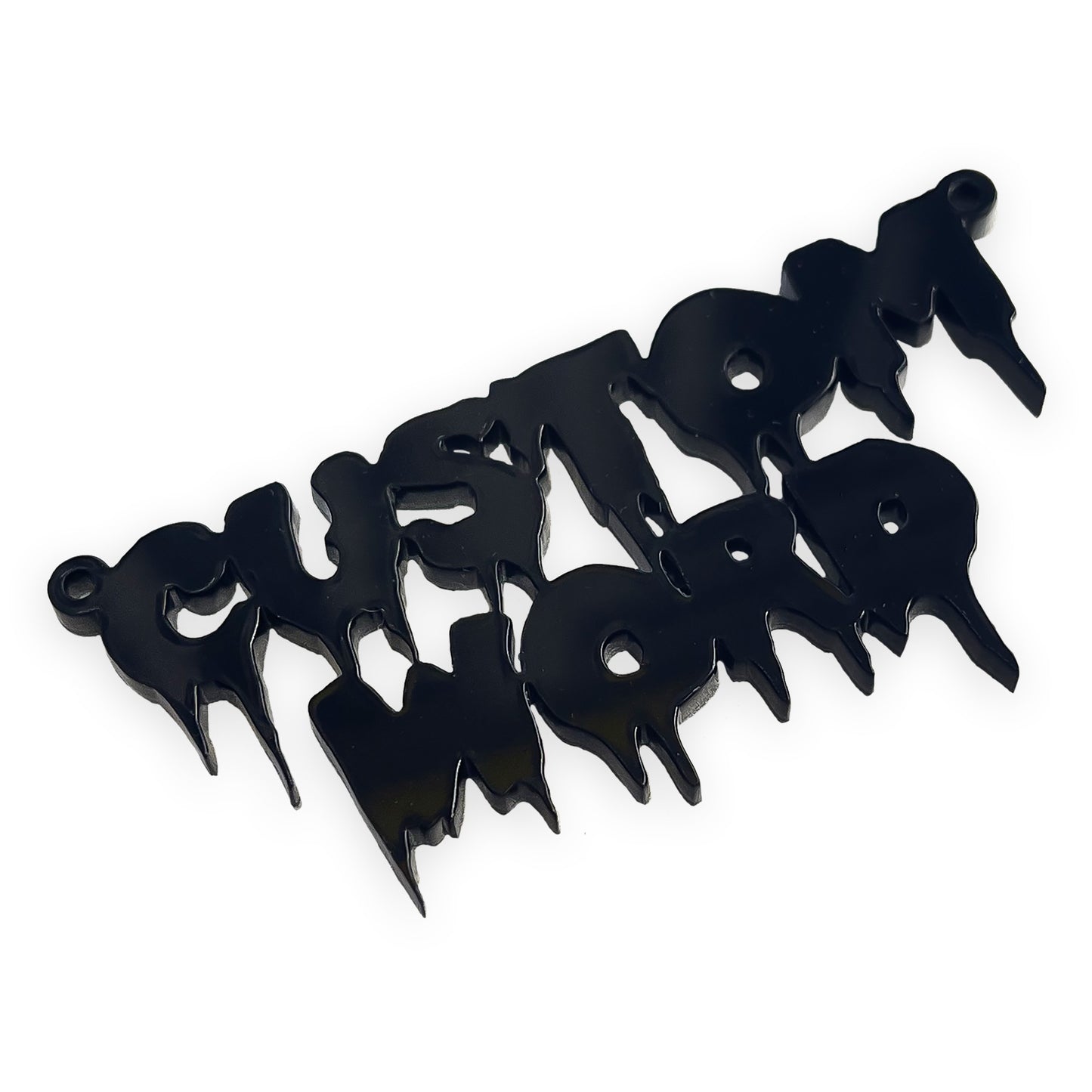 Creepy font Custom word charm