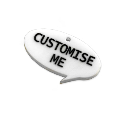 Custom Round Speech bubble laser cut charm