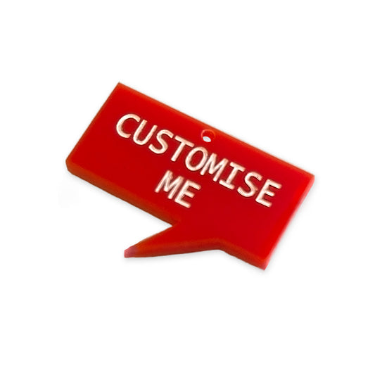 Custom Rectangle Speech bubble laser cut charm