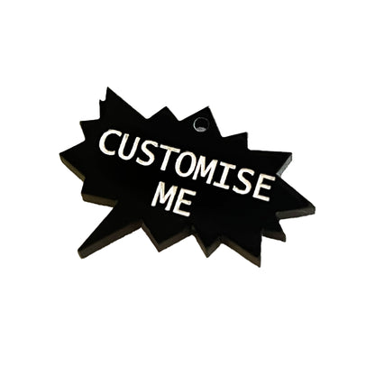 Custom Spike Speech bubble laser cut charm