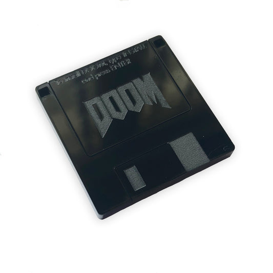 DOOM floppy disk laser cut charm