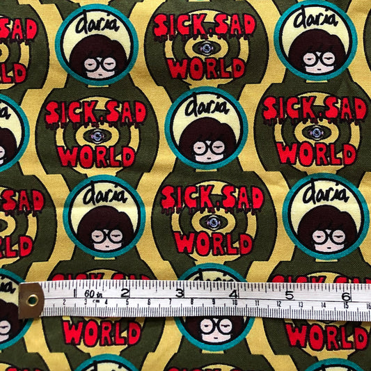 Daria sick sad world fabric offcut