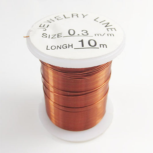 10m reel dark copper colour 0.3mm brass wire