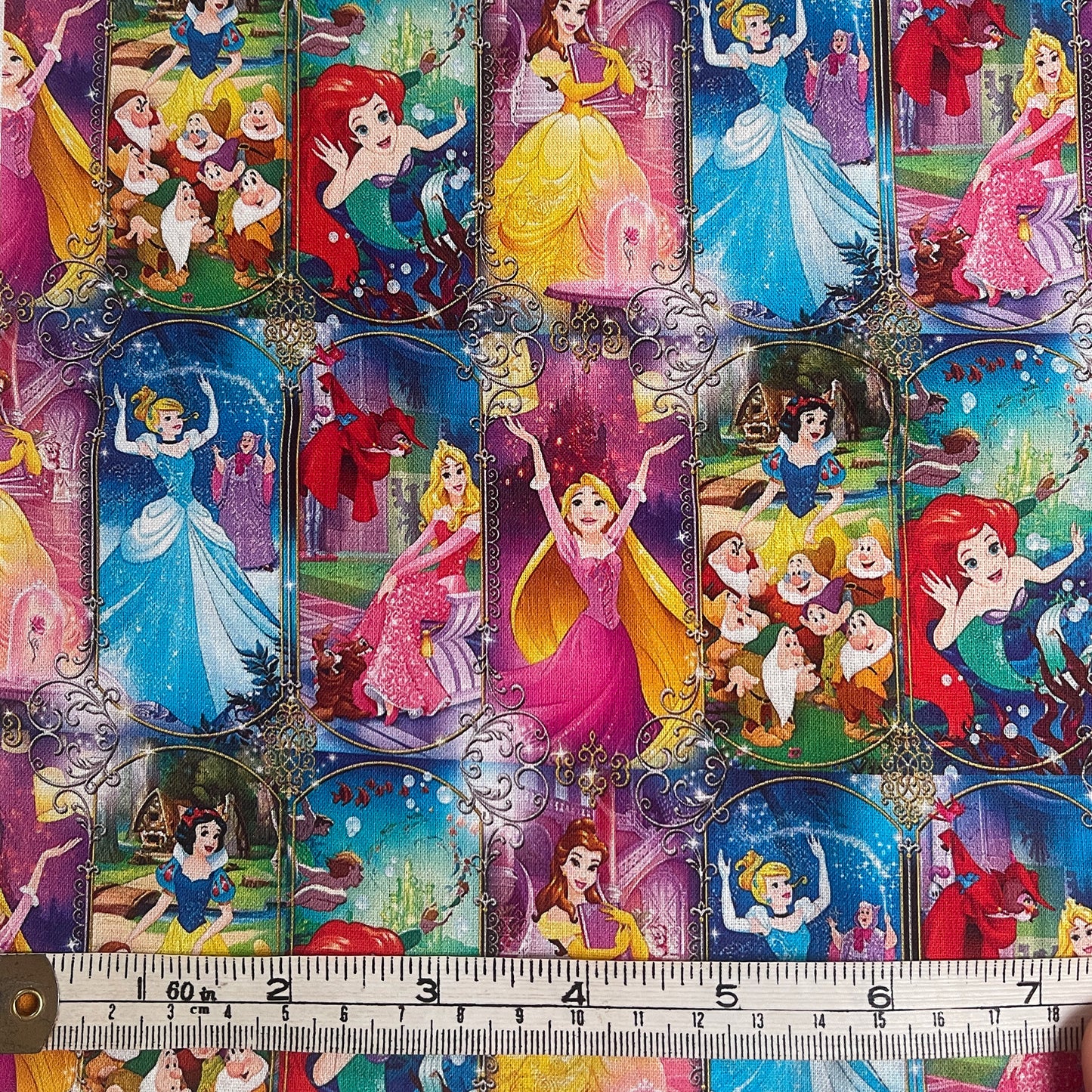 Disney princesses 100% cotton fabric