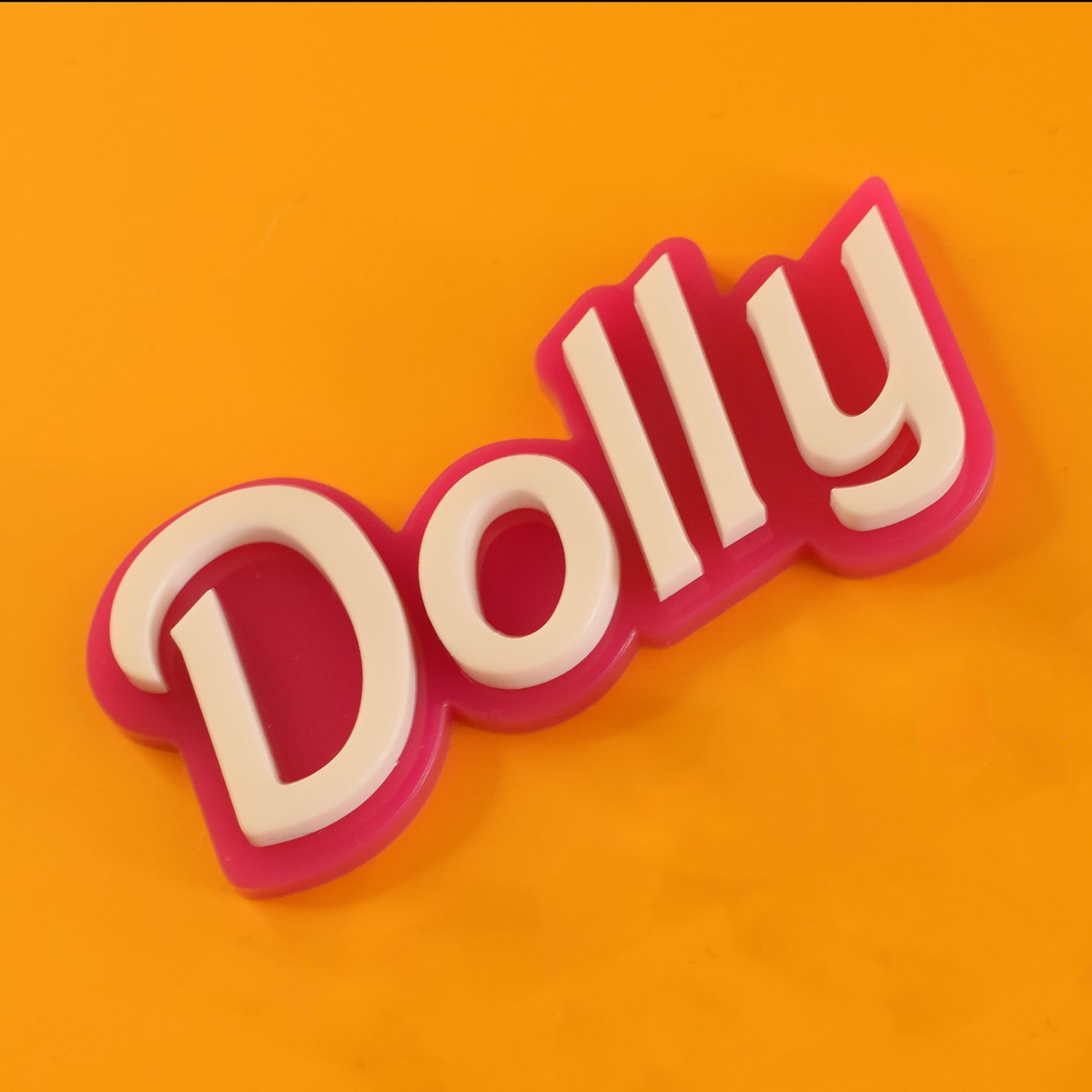 Dolly (Barbie style) custom word brooch, kit or Assembled