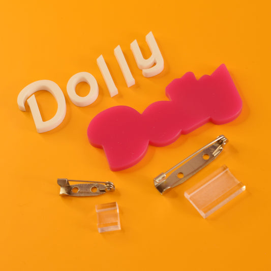 Dolly (Barbie style) custom word brooch kit