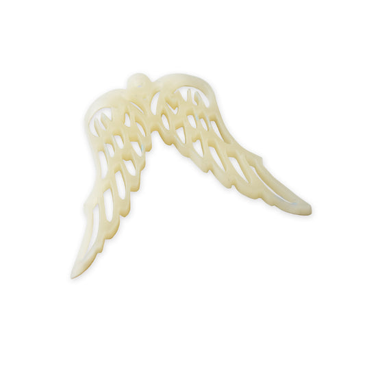 Double angel wing laser cut charm