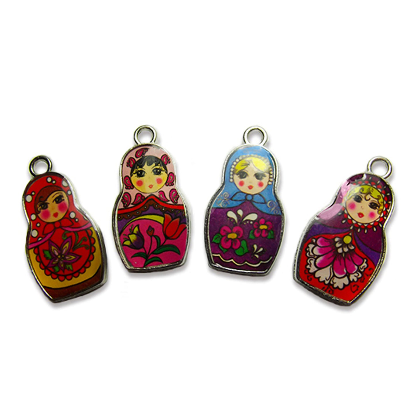 4 russian doll picture charms