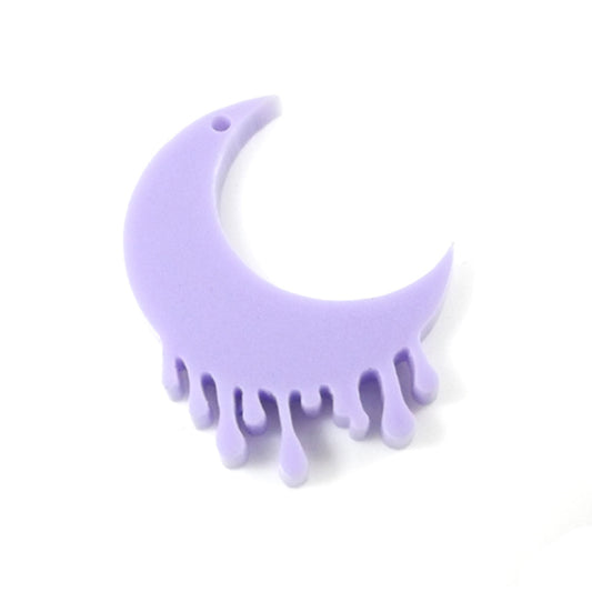 Dripping crescent moon laser cut charm