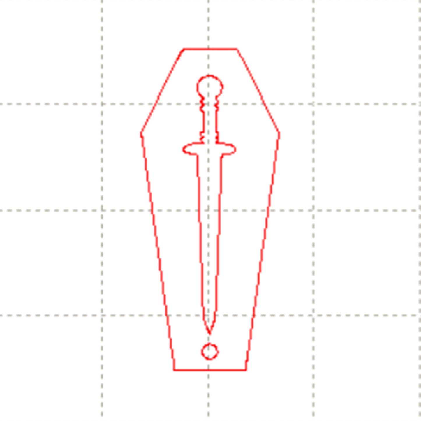 *EV*C* Coffin sword charm, 30mm tall