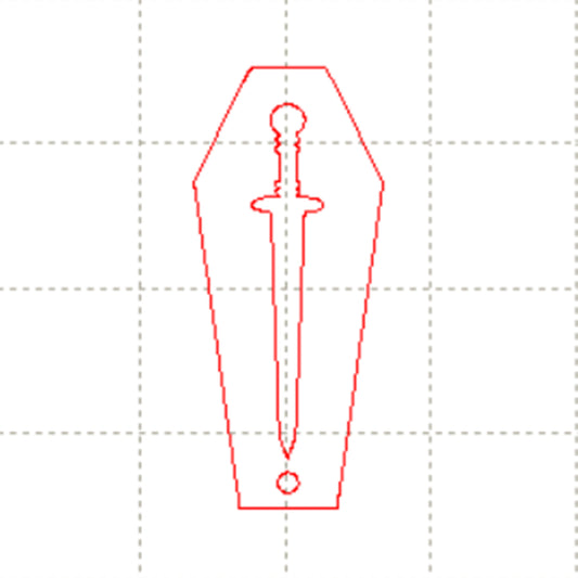 *EV*C* Coffin sword charm, 30mm tall