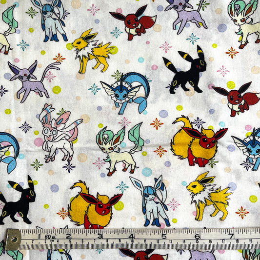 Large offcut Eevee evolutions Pokemon fabric