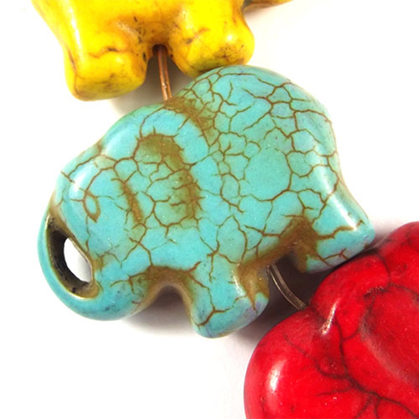 10 Elephant synthetic turquoise beads