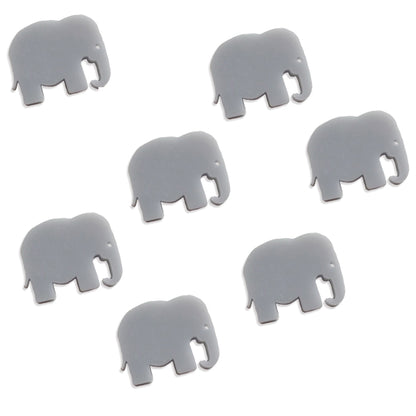 8 Elephant cabochons, laser cut