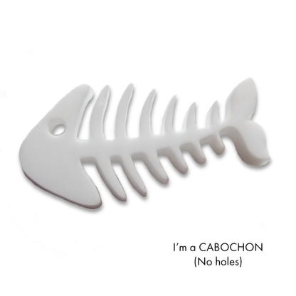 Cabochon Fish skeleton laser cut