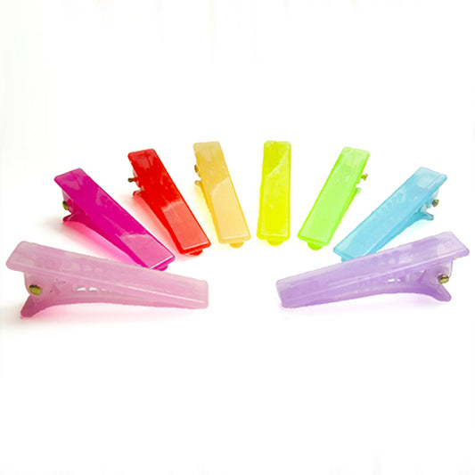 8 plastic hair clip blanks, for laser cutting and cabochons