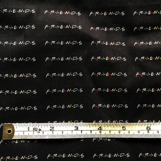 Friends TV logo black fabric offcut