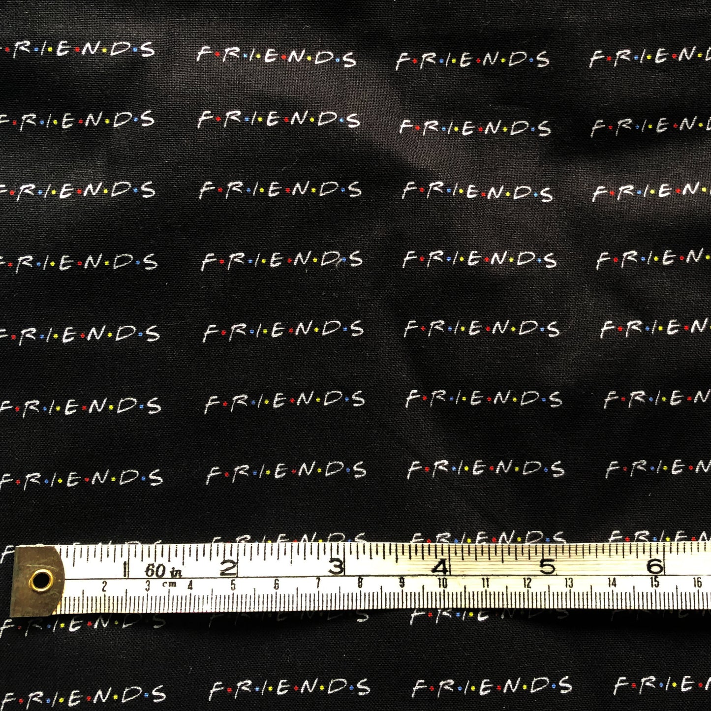 Friends TV logo black, 100% cotton fabric