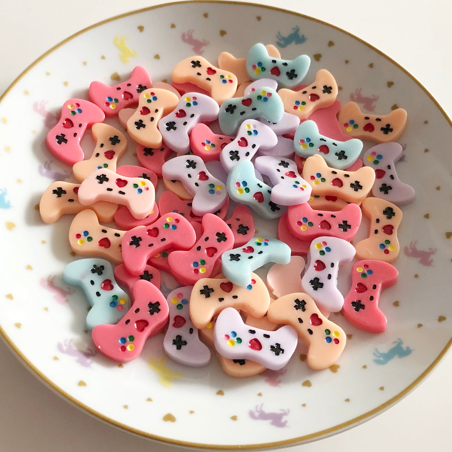 4 Game controller resin cabochons