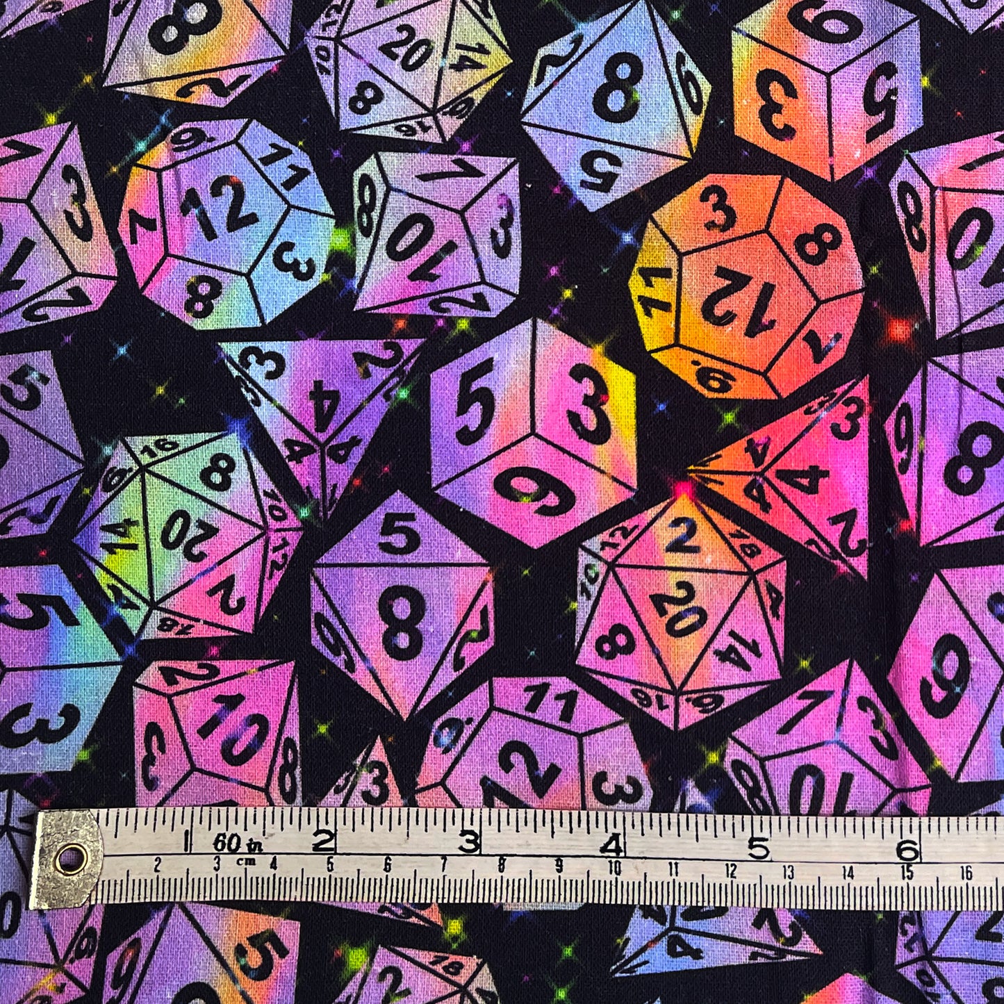 Game board dice (gradient pastel) fabric offcut