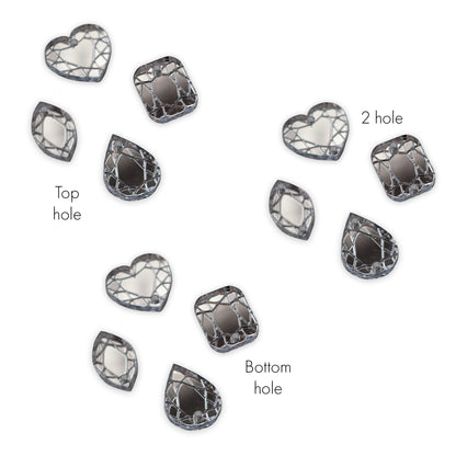 8 Gem stone link shapes, 2cm