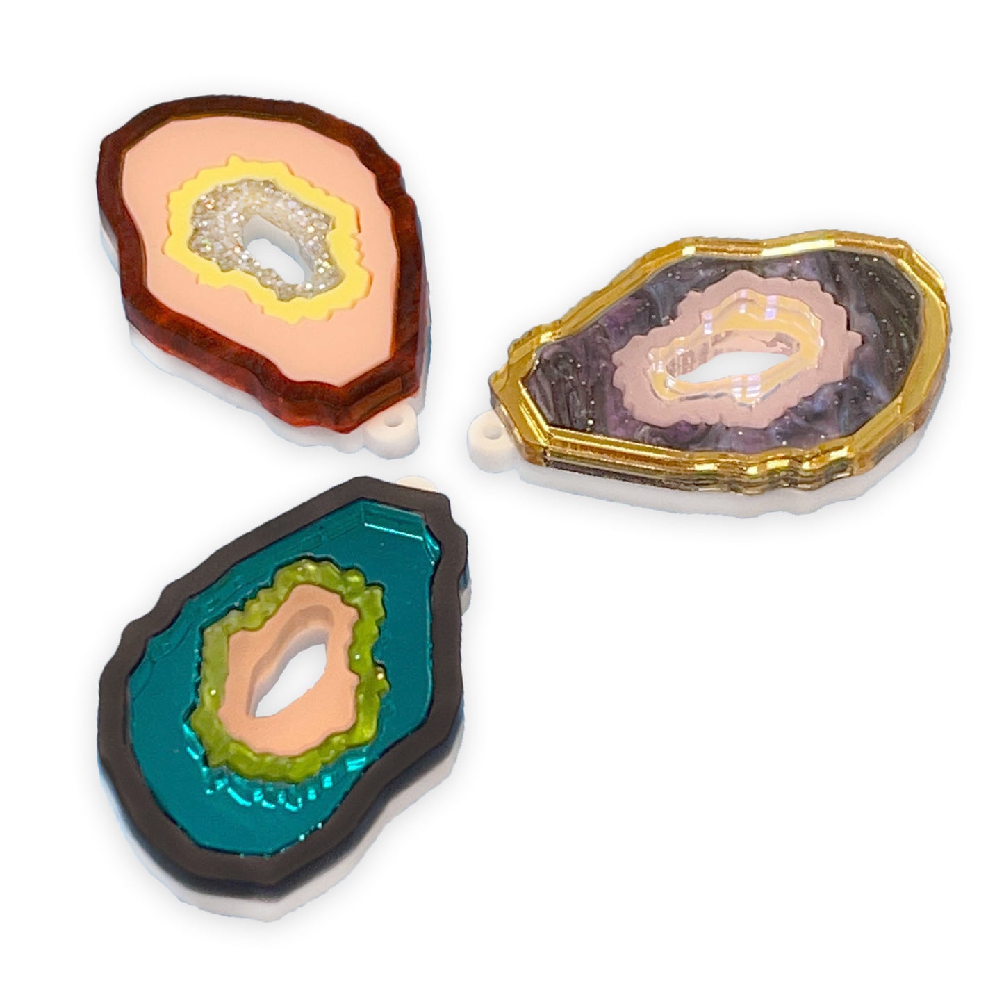 Geode slice deluxe laser cut charm