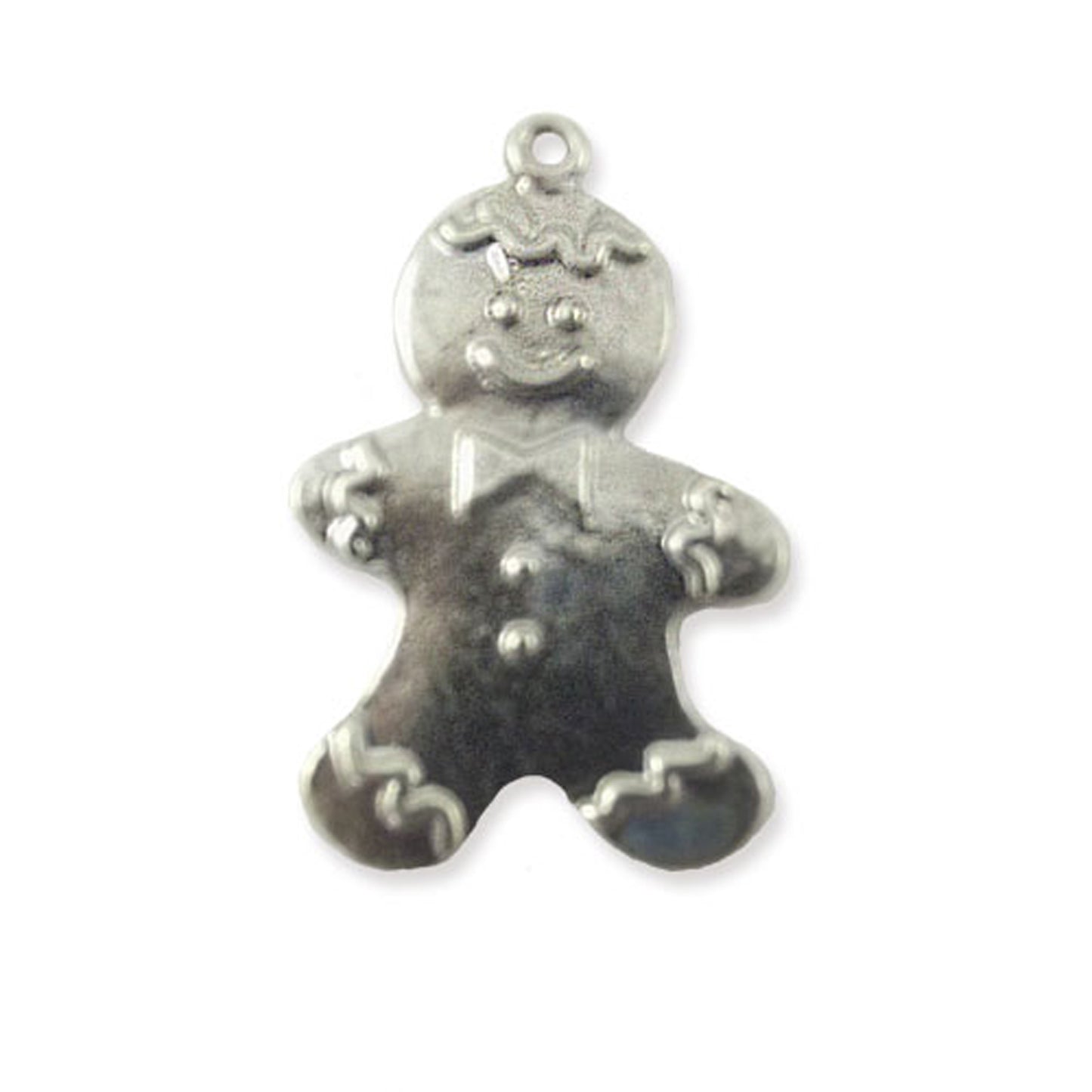 Large gingerbread man silver colour charm