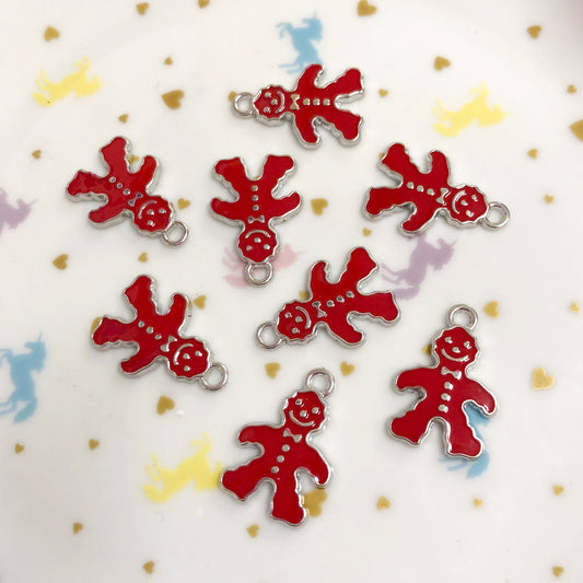 Gingerbread man enamel charm